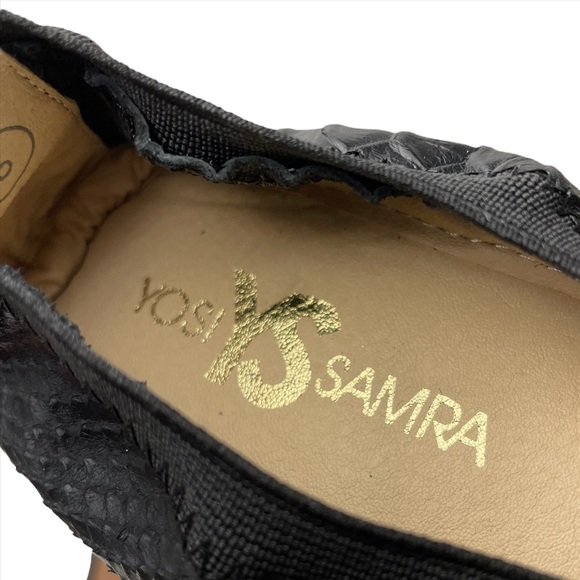 Yosi Samra Samara Snake-Embossed Leather Ballet Flat Foldable 6 NWOB - Picture 7 of 7